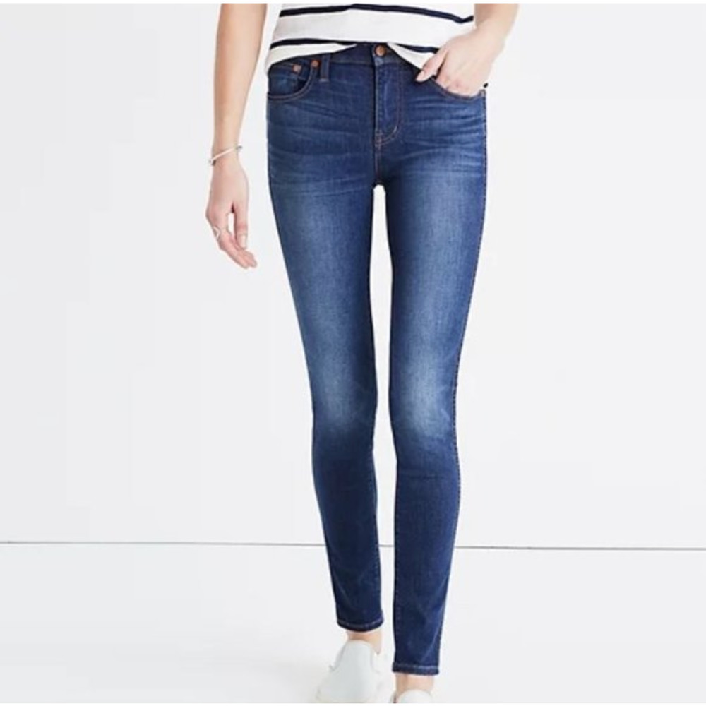 Madewell Skinny Skinny Jeans Mid Rise Dark Wash 25